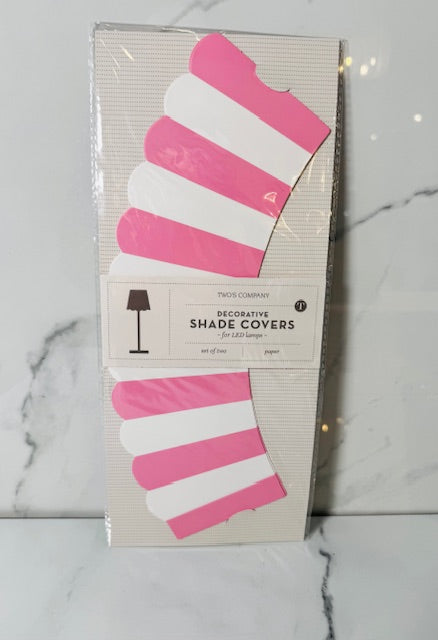 Pink and White Stripe Paper Shade Cover