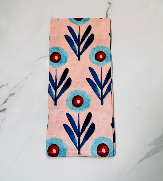 Pink Poppy Dish Towel