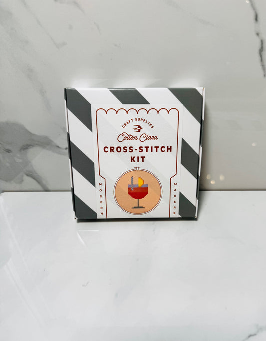 Beginner Aperol Cocktail Cross Stitch Kit
