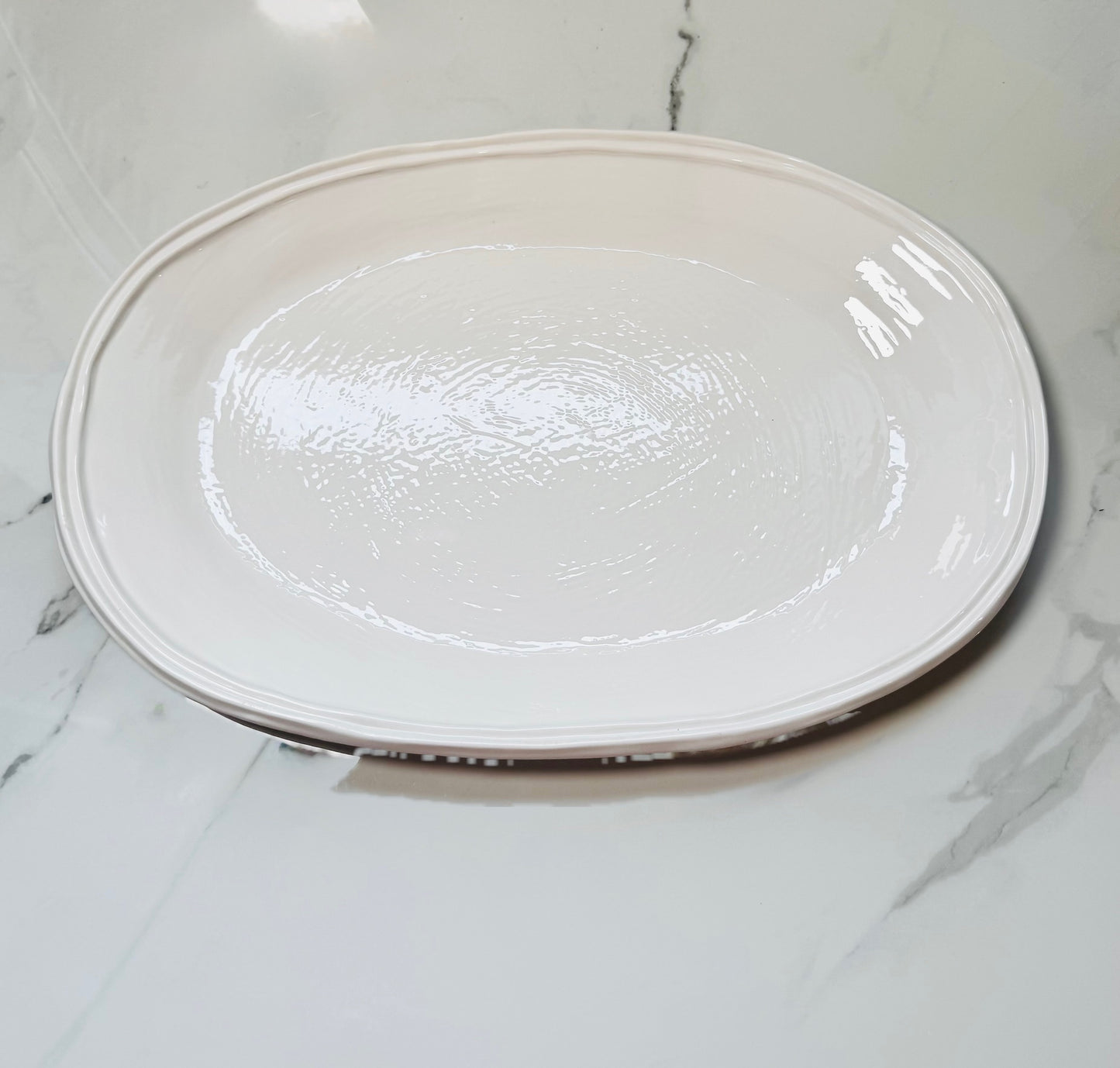 Cream Oval Serving Dish - Melamine