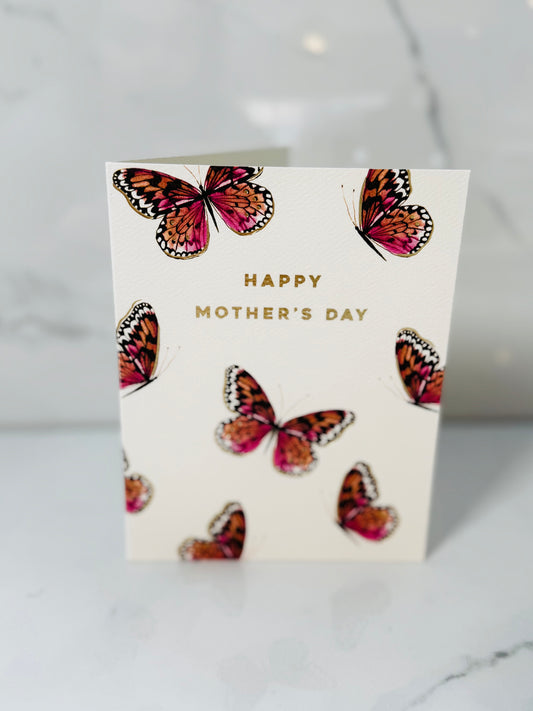 Pink Butterfly Mother's Day Card