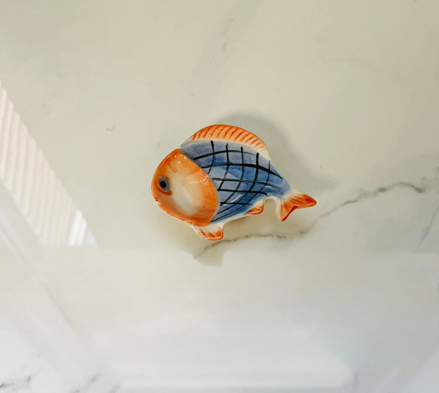 Pink and Blue Fish Tidbit Dish