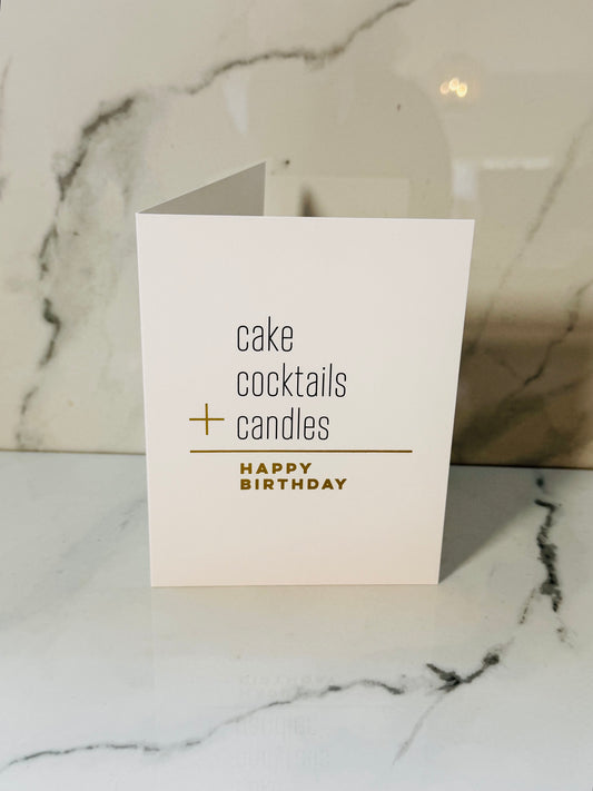 Cake and Cocktails Birthday Card