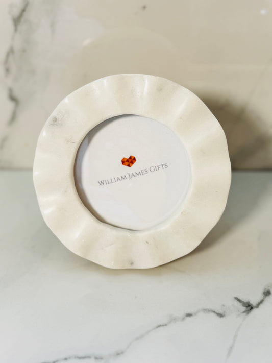 Circle Ruffled Marble Photo Frame