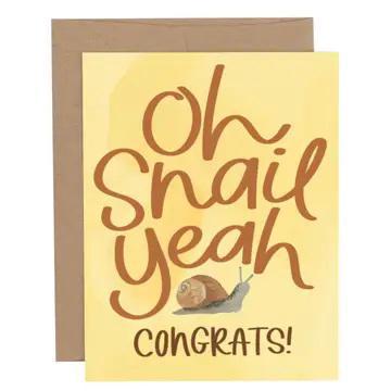 Oh Snail Yeah Congrats card