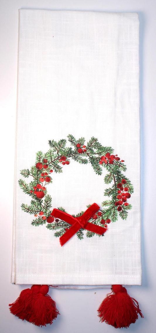 Holiday Wreath Dish Towel