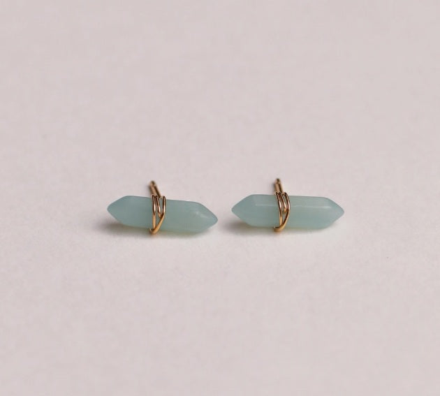 Amazonite Mineral Point Earrings