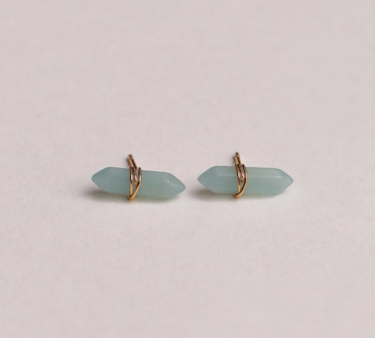 Amazonite Mineral Point Earrings