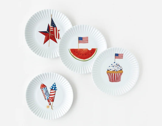 American Holiday Melamine Plate - Set of 4
