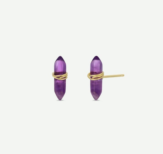 Amethyst Mineral Point Earrings