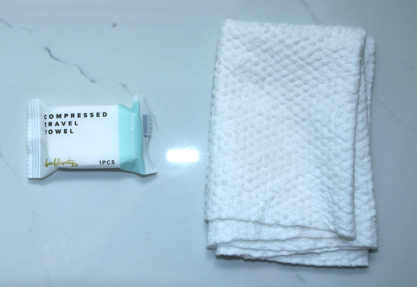 Compressed travel towel