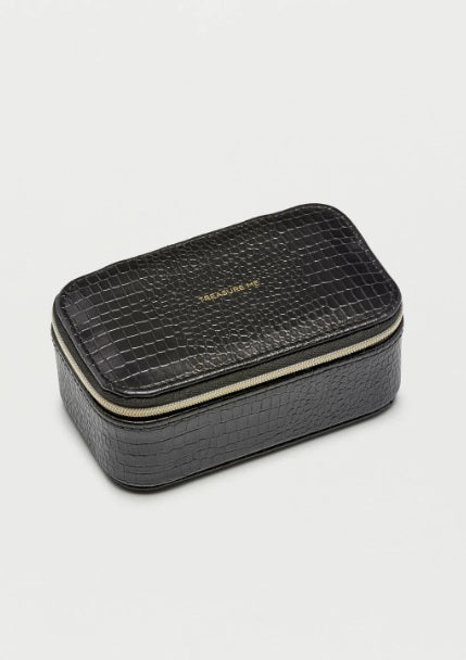 Mini Jewelry Box - Black Croc