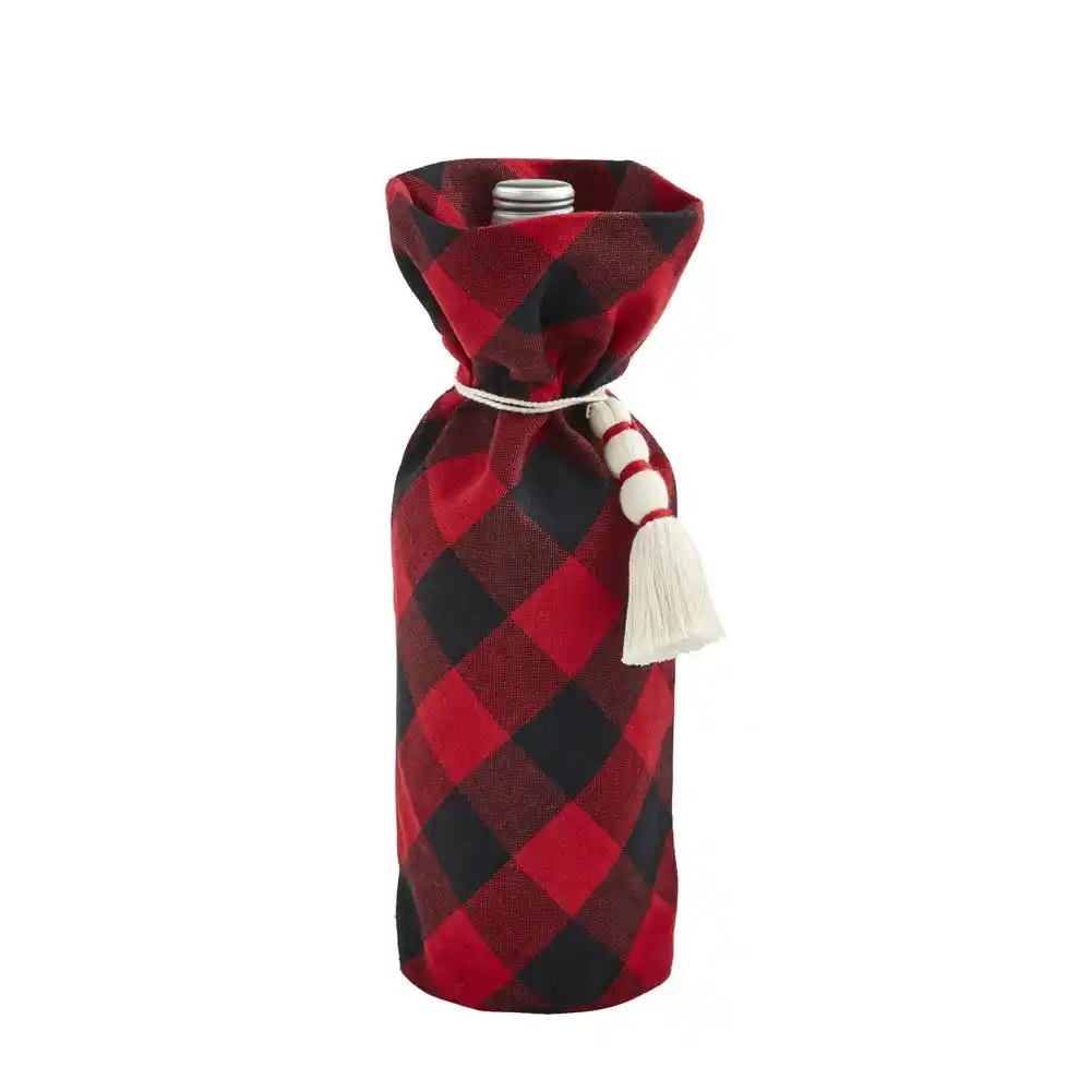 Red Buffalo Plaid Wine Bag