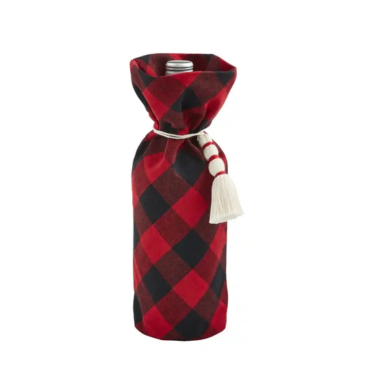 Red Buffalo Plaid Wine Bag