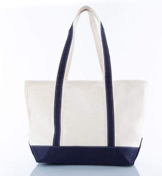 Navy Handle Canvas Tote Bag