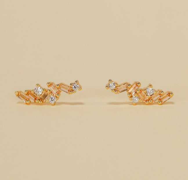 Cascading Baguette Drop Earrings