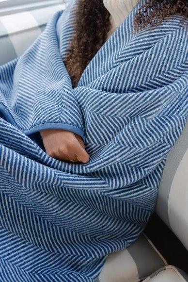 Blue Herringbone ChappyWrap Blanket