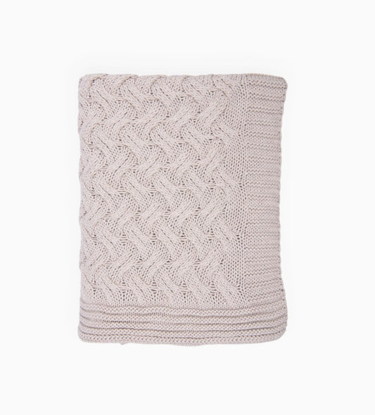 Organic Cotton Knit Throw Blanket - Sand