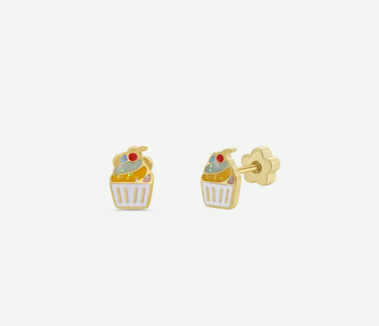 Cupcake Enamel Kids Earrings