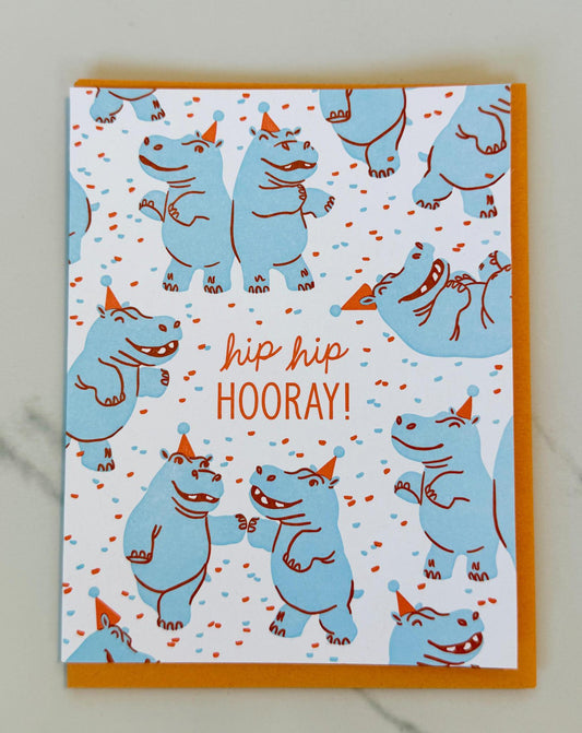 Hippo Birthday Greeting Card