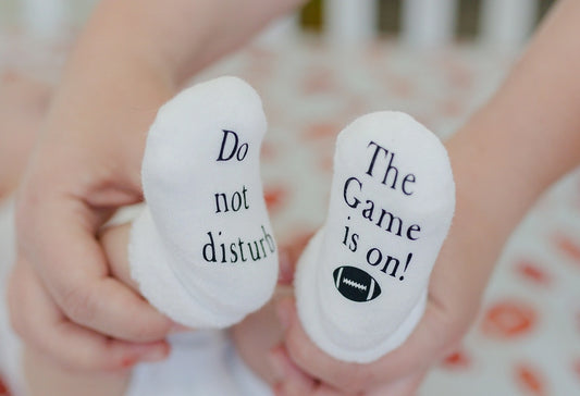 The Football Game Is On Infant Socks