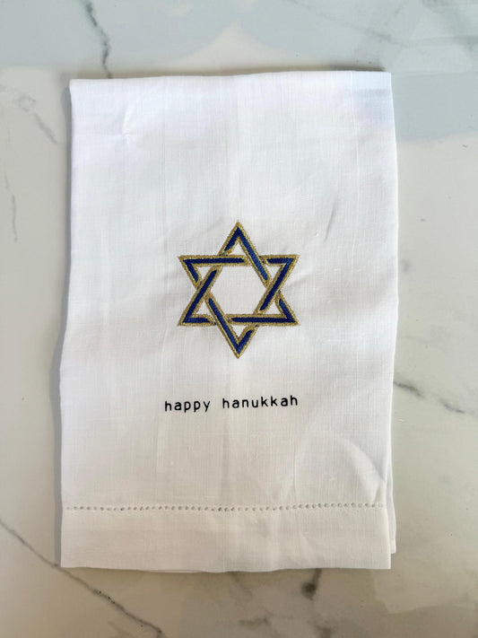 Star Of David Hanukkah Hand Towel