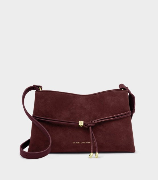 Cherry Suede Crossbody Bag