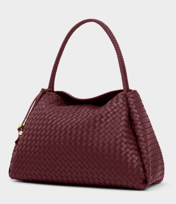 Nova Hand Woven Large Shoulder Bag - Cherry