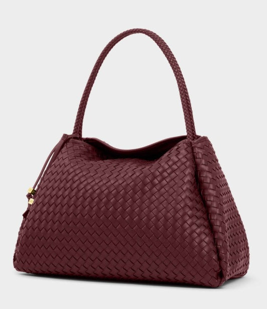 Nova Hand Woven Large Shoulder Bag - Cherry