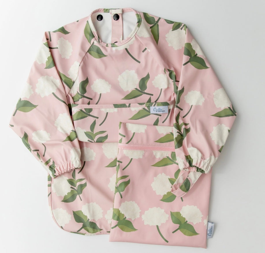 Pink Hydrangea Long Sleeved Bib